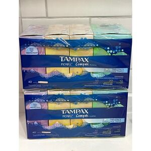 Tampax Pearl Compak Tampon Multi Triplepack Regular Super Lite 40 Count Lot of 2